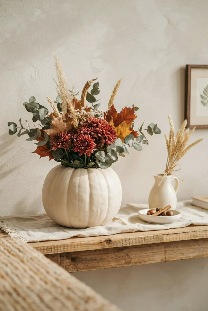 22 Halloween Pumpkin Decor Ideas for a Charming 2026 21 Pumpkin Vase Arrangement