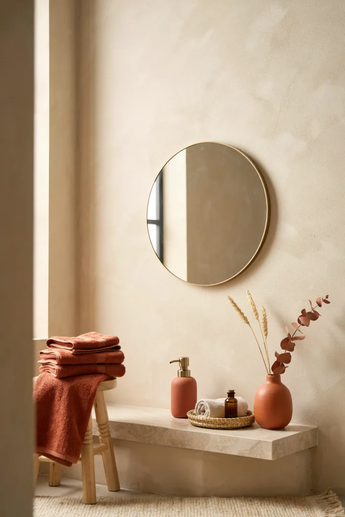 20 Fall Bathroom Decor Ideas for a Cozy Autumn Glow 2 Rust and Terracotta Accents