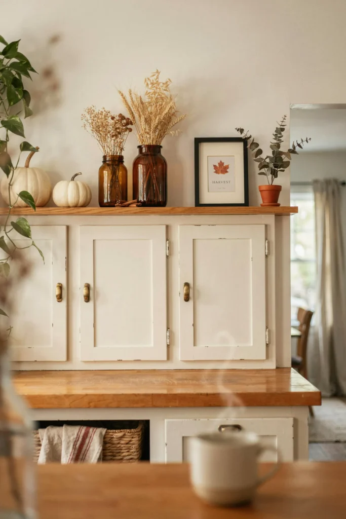 21 Fall Decorating Ideas for Small Homes That Wow Now 11 Rustic Kitchen Shelf