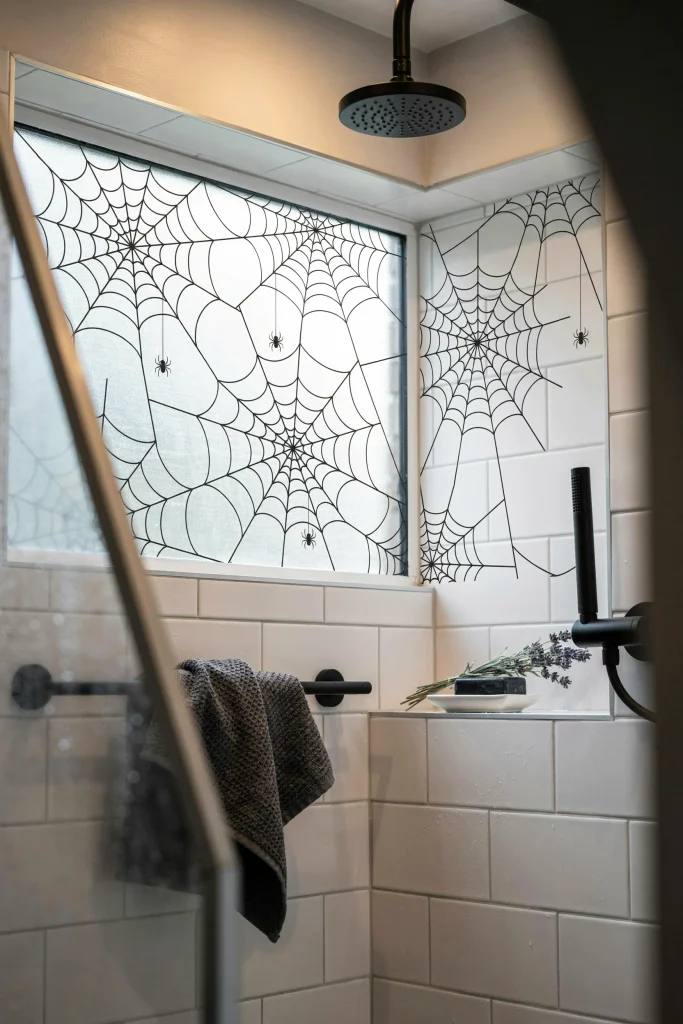 Spiderweb Shower Window