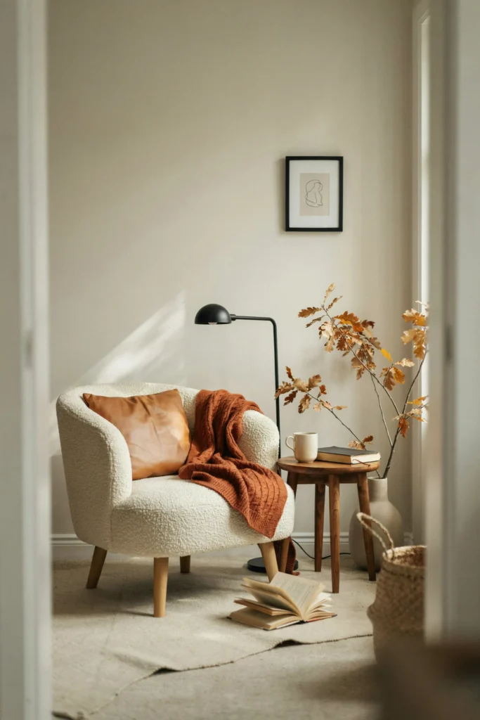 21 Fall Decorating Ideas for Small Homes That Wow Now 16 Textured Accent Chair