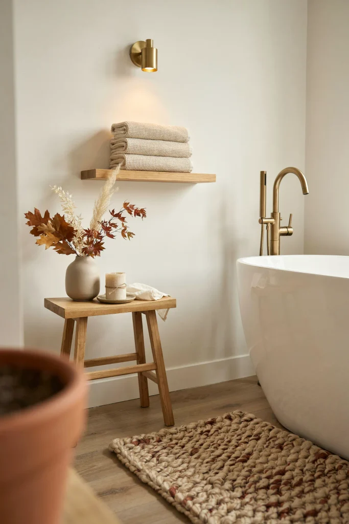 20 Fall Bathroom Decor Ideas for a Cozy Autumn Glow 13 Textured Autumn Bath Mat