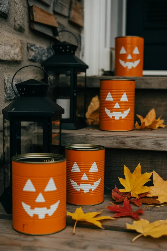 Tin Can Pumpkin Lights