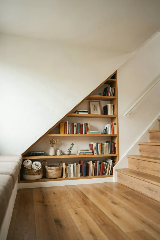24 Bookshelf Ideas for Small Spaces That Wow 8 Under-Stair Book Storage