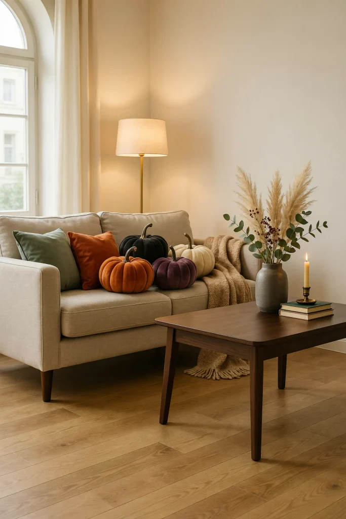 Velvet Pumpkin Accents