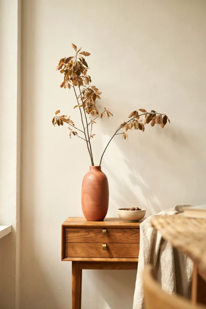 21 Fall Decorating Ideas for Small Homes That Wow Now 19 Vertical Branch Arrangement