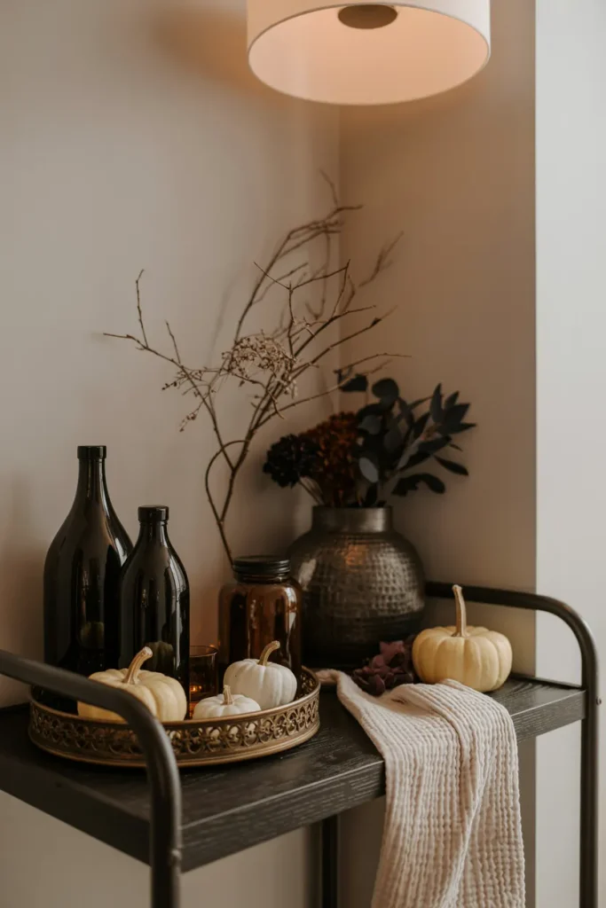 Vintage Halloween Bar Cart
