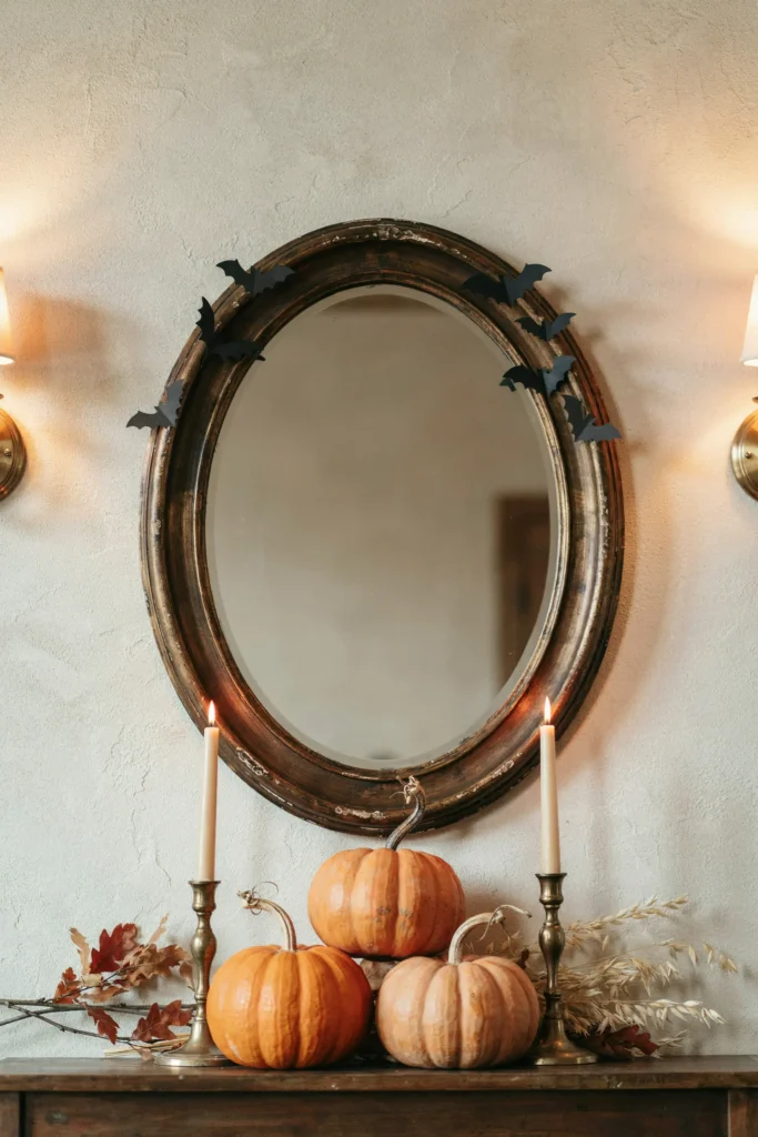 22 Vintage Halloween Decor Ideas for a Nostalgic 2026 10 Antique Mirror Entryway