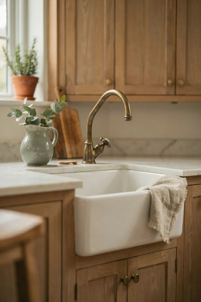 22 Farmhouse Kitchen Design Ideas for Warm, Cozy Charm 4 Apron Front Sink