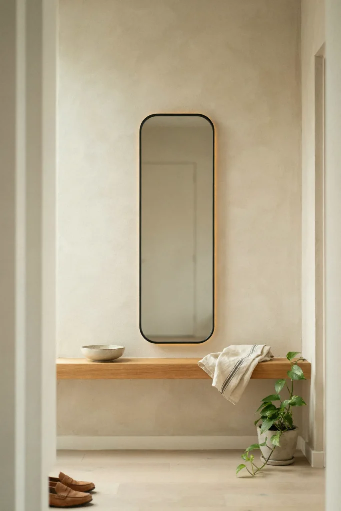 20 Small Apartment Entryway Ideas That Feel Much Bigger 19 Backlit Entry Mirror