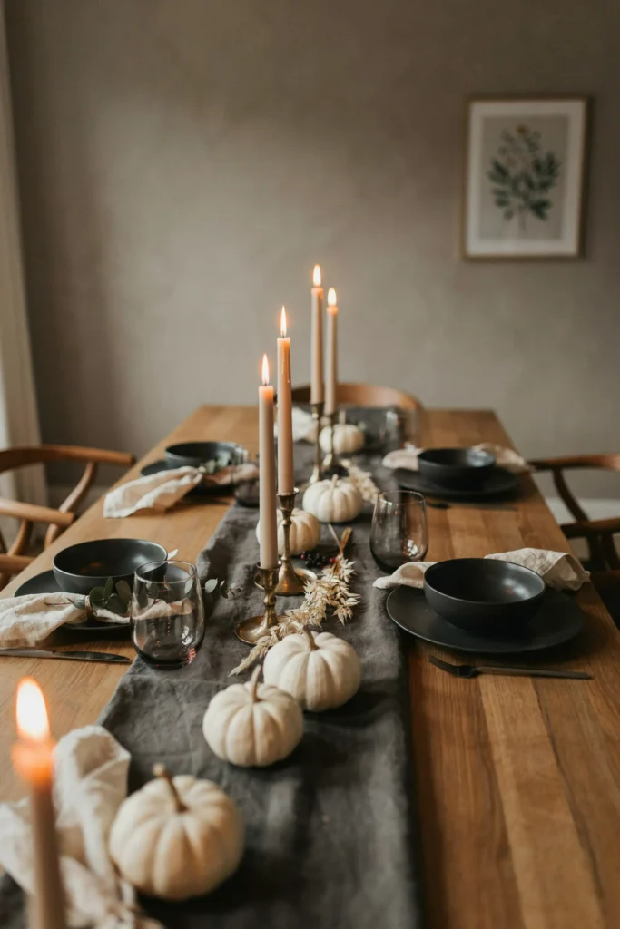 Black Linen Dining Table