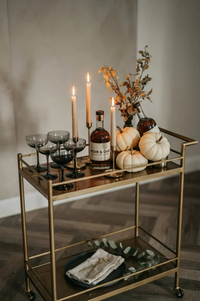 Black and Brass Bar Cart