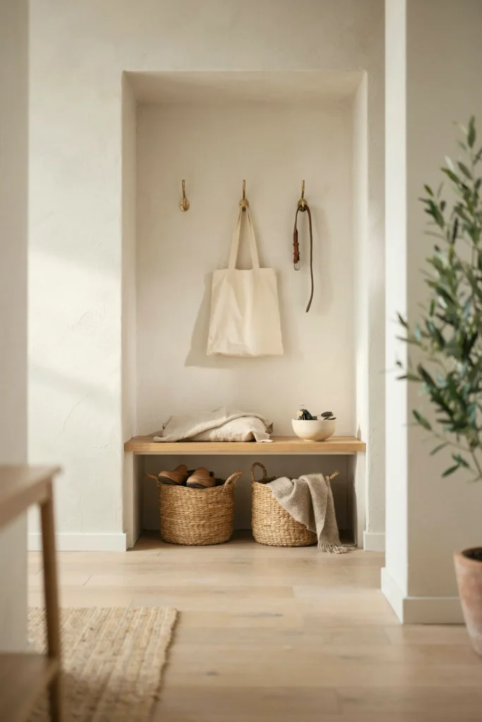 20 Small Apartment Entryway Ideas That Feel Much Bigger 2 Built-In Bench Nook