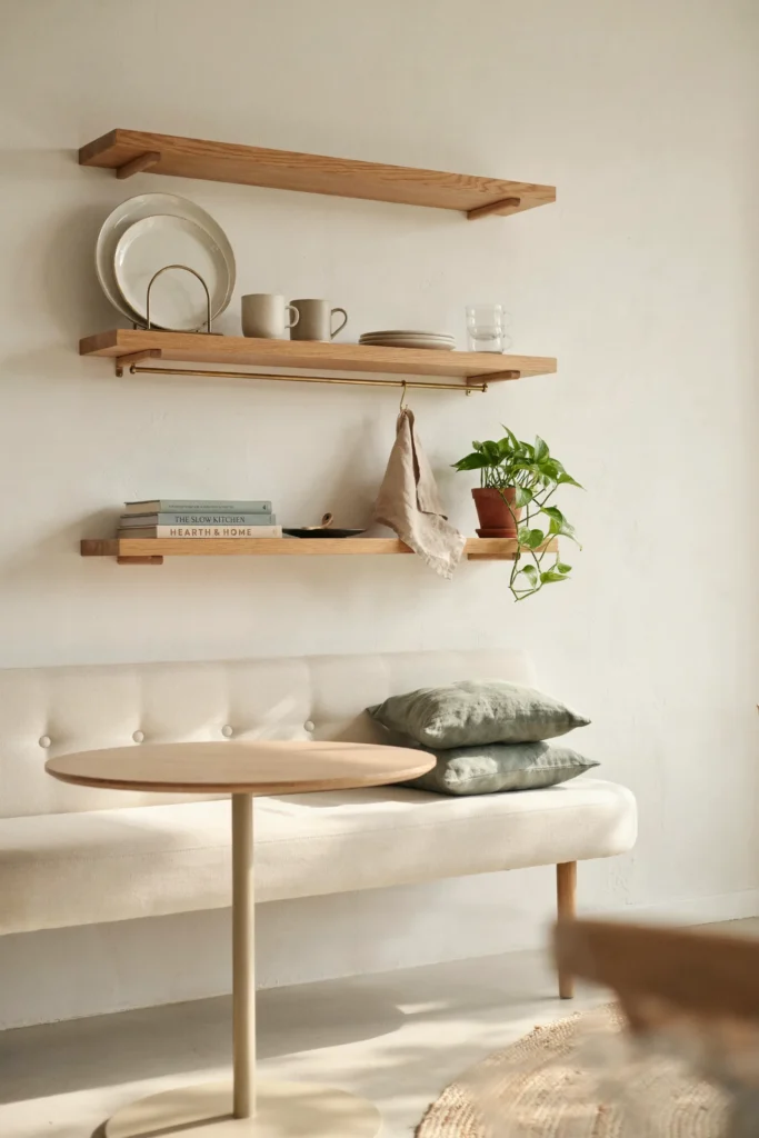22 Small Kitchen Banquette Seating Ideas Worth Stealing 11 Built-In Bench With Open Shelves