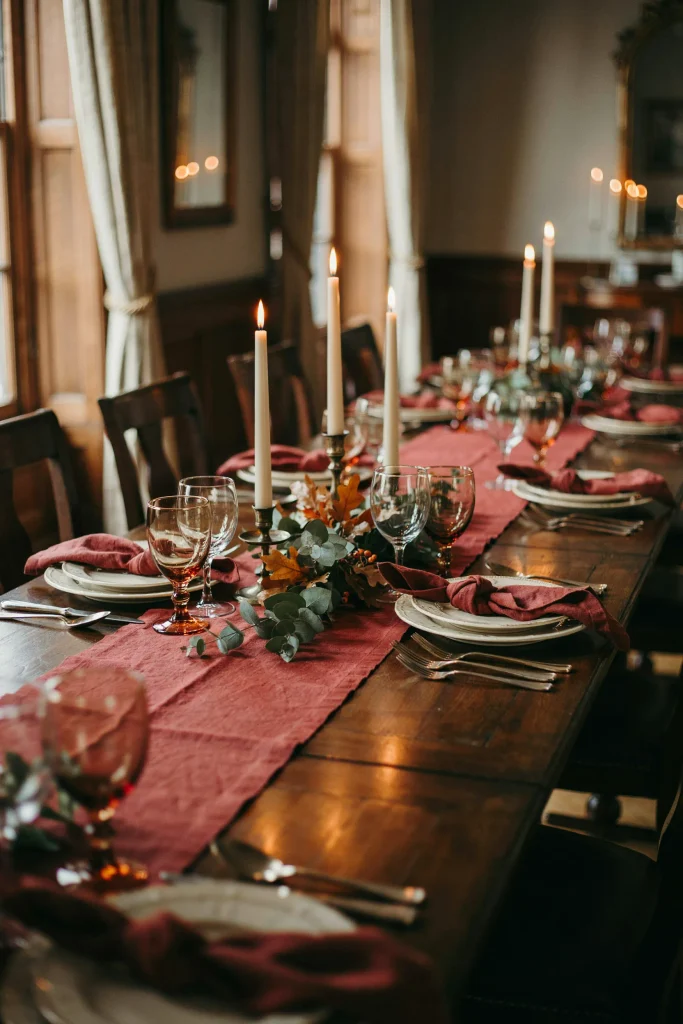 20 Fall Decorations for 2026 That Feel Truly Opulent 8 Burgundy Table Linens