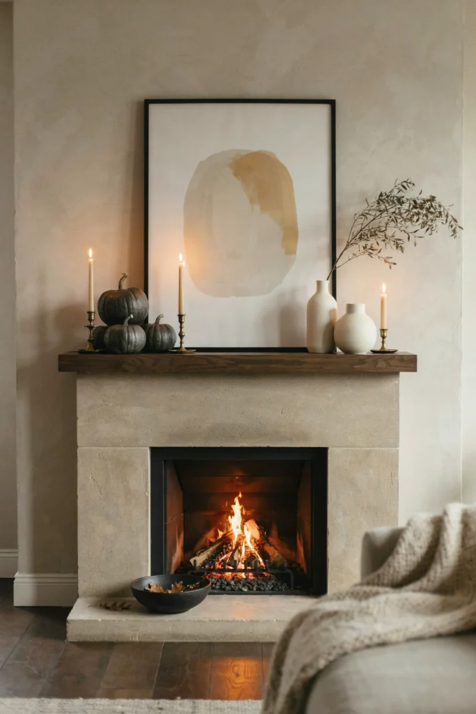 Charcoal Fireplace Styling