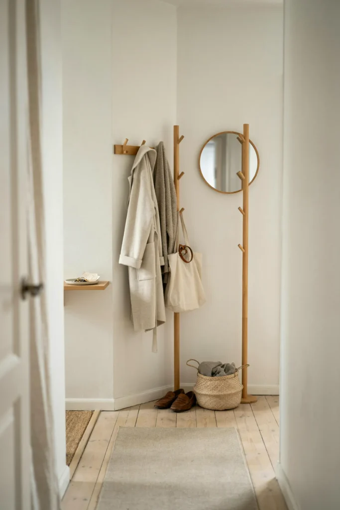23 Narrow Entryway Ideas for Small Spaces You'll Love 20 Corner Coat Rack