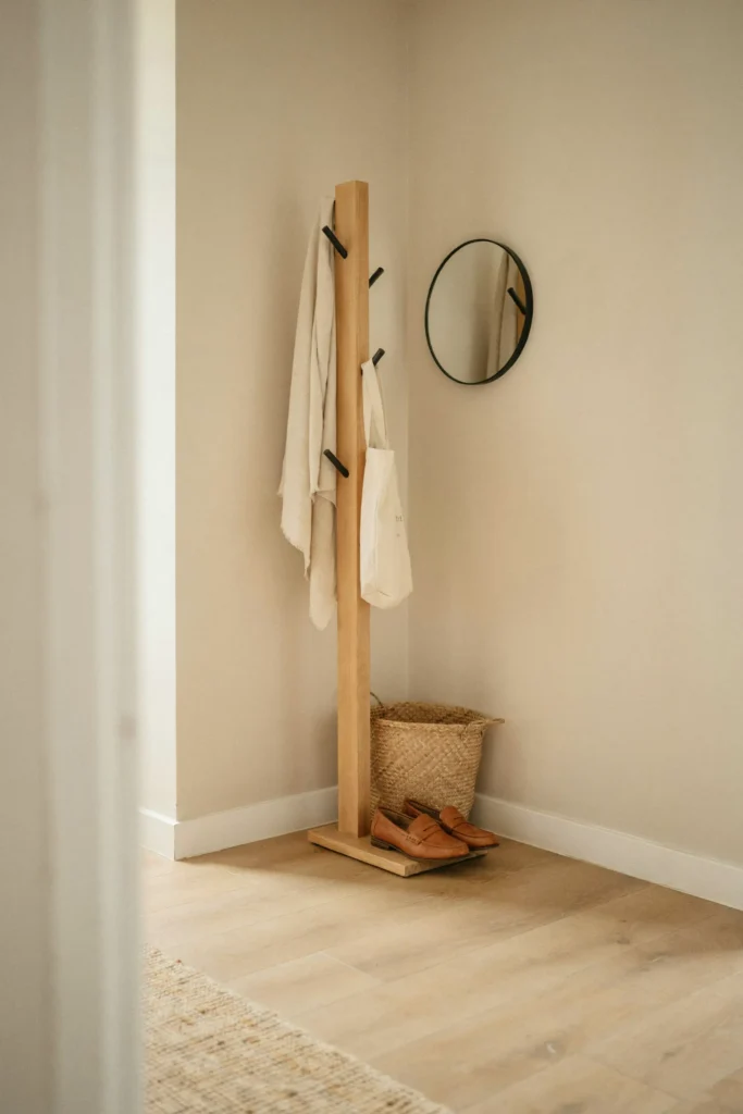 20 Small Apartment Entryway Ideas That Feel Much Bigger 7 Corner Coat Station