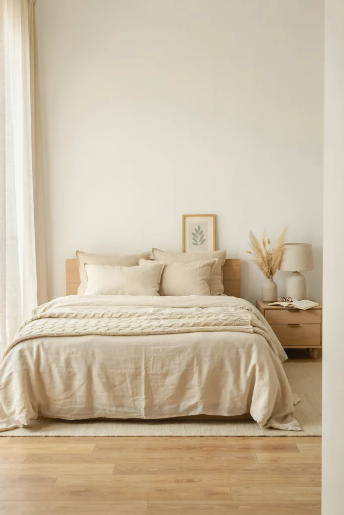 21 Minimalist Fall Decorations for a Calm 2026 Look 14 Cozy Neutral Bedding