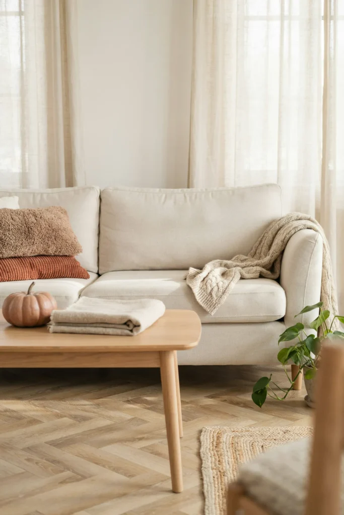 21 Minimalist Fall Decorations for a Calm 2026 Look 4 Cozy Textured Throws