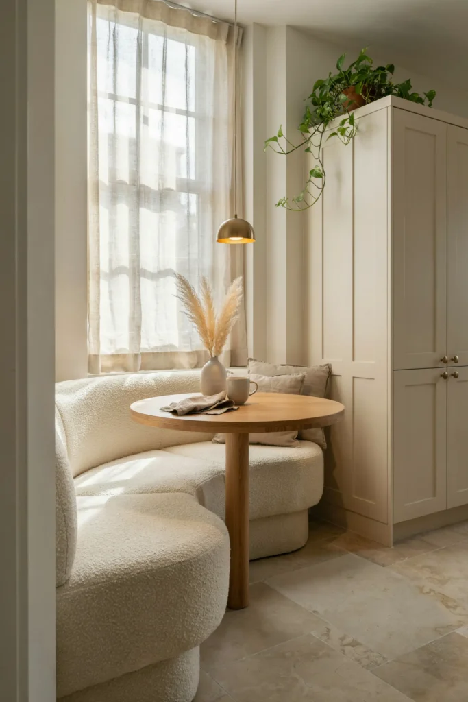 22 Small Kitchen Banquette Seating Ideas Worth Stealing 5 Curved Upholstered Bench