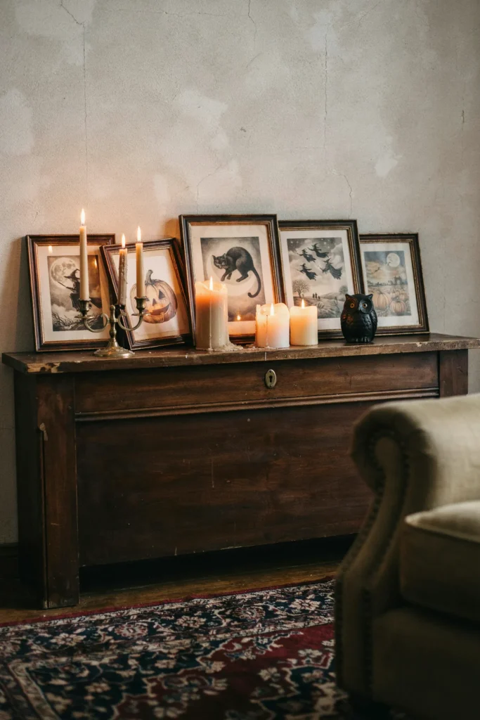 22 Vintage Halloween Decor Ideas for a Nostalgic 2026 6 Faded Halloween Prints