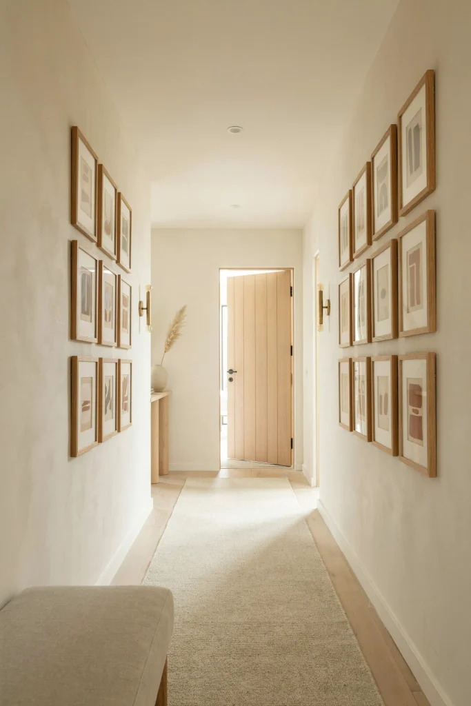 21 Narrow Hallway Decorating Ideas to Try Right Now 8 Gallery Frame Grid