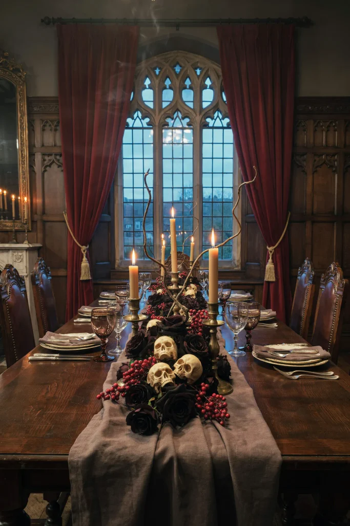 21 Gothic Halloween Decor Ideas for a Haunting 2026 12 Haunted Dining Centerpiece