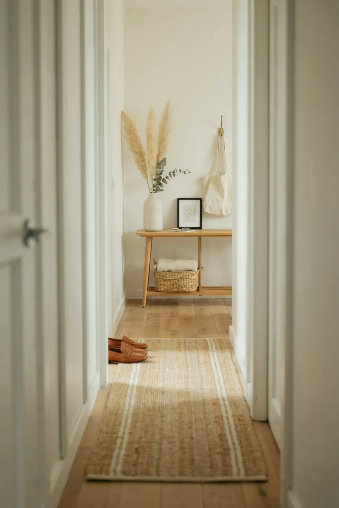 20 Small Apartment Entryway Ideas That Feel Much Bigger 14 Layered Entryway Rug