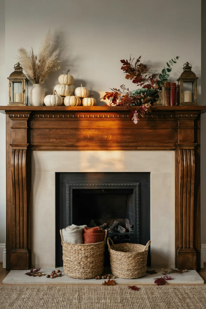 20 Fall Decorations for 2026 That Feel Truly Opulent 18 Layered Fireplace Hearth