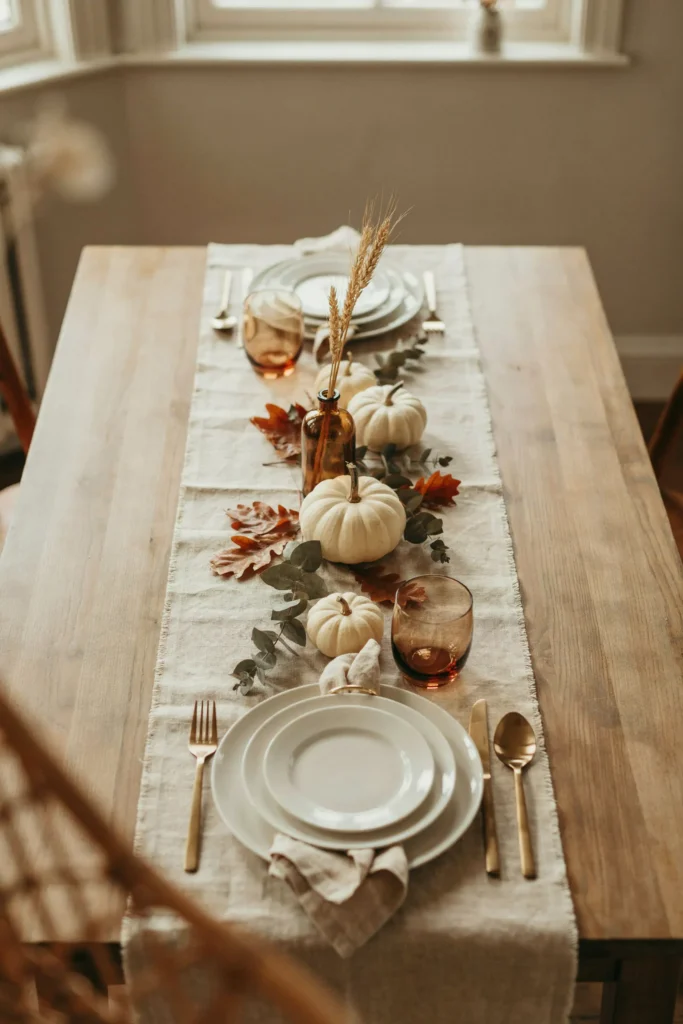 21 Elegant Fall Home Decor Ideas You'll Simply Adore 12 Layered Linen Table Runners