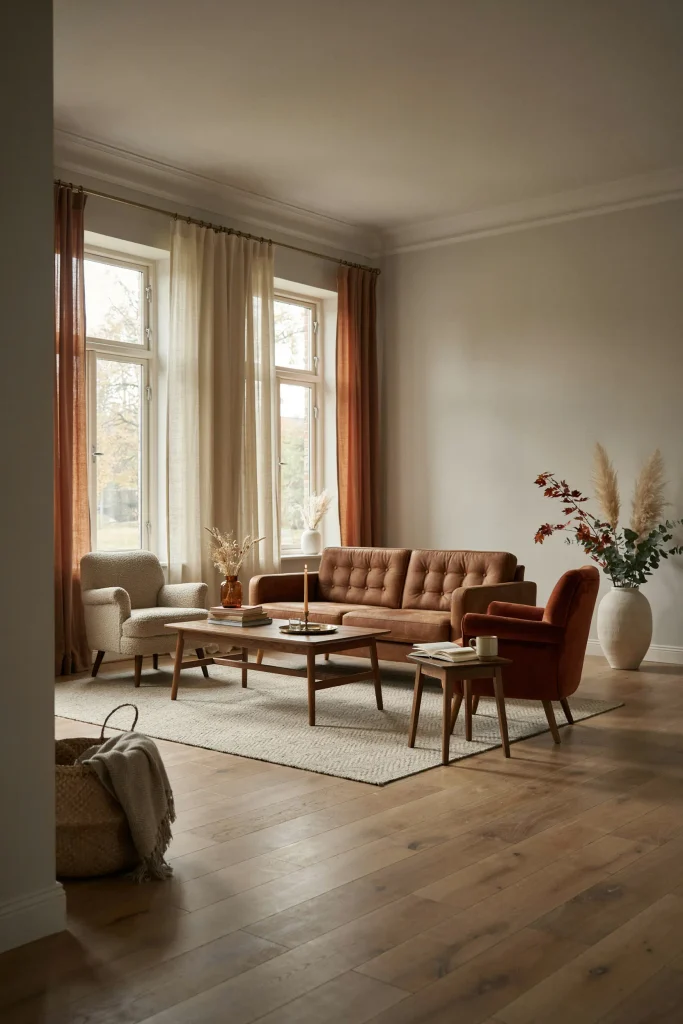 20 Fall Decorations for 2026 That Feel Truly Opulent 10 Layered Window Drapery
