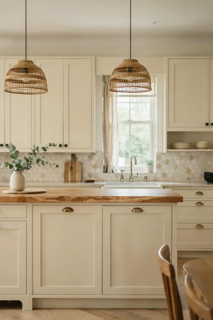 22 Farmhouse Kitchen Design Ideas for Warm, Cozy Charm 19 Mixed Metal Hardware