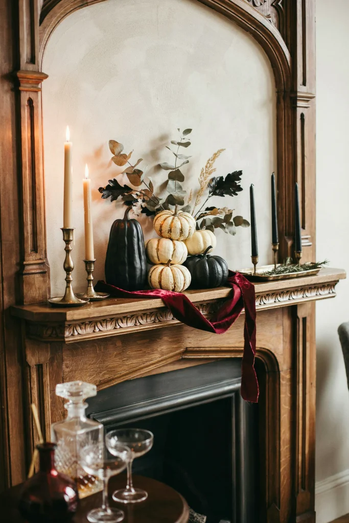 Ornate Pumpkin Mantel