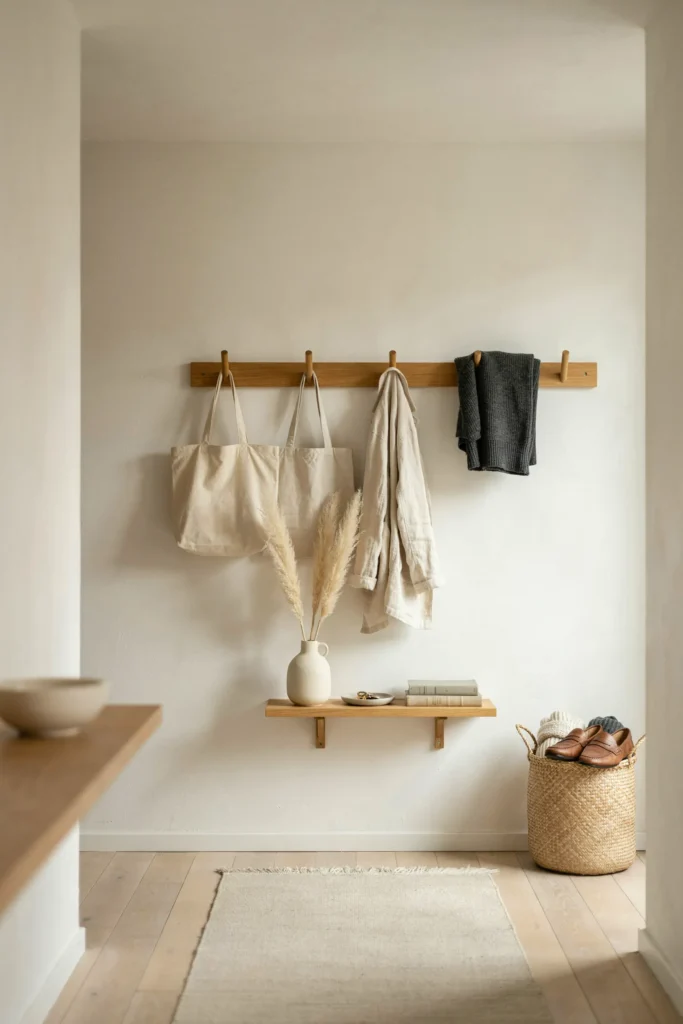 23 Narrow Entryway Ideas for Small Spaces You'll Love 9 Peg Rail Organizer