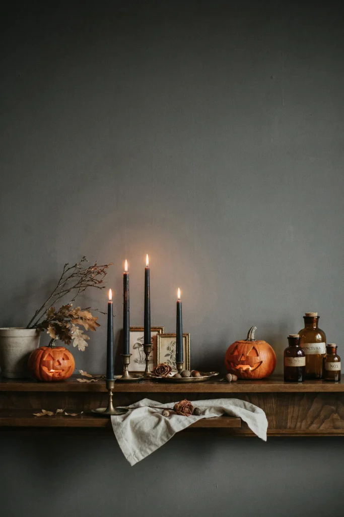 22 Vintage Halloween Decor Ideas for a Nostalgic 2026 3 Retro Halloween Mantel