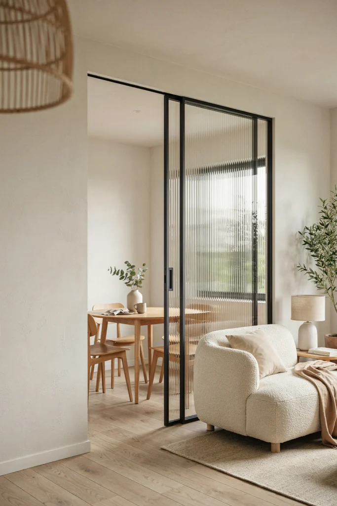 24 Room Divider Ideas That Transform Every Small Space 20 Ribbed Glass Screen