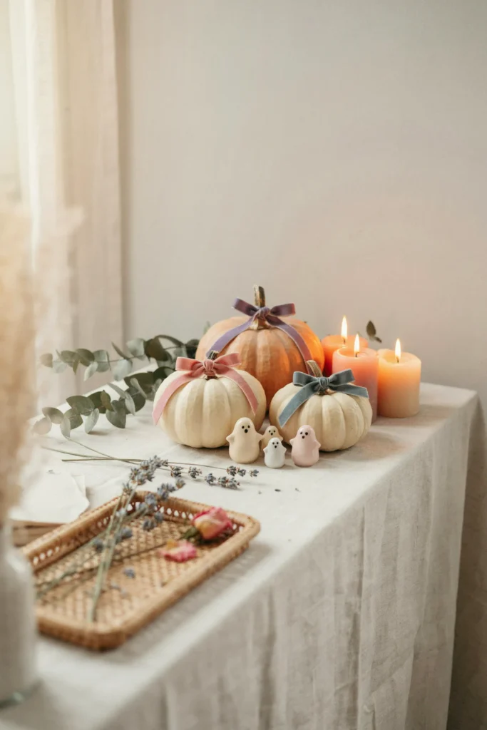 Ribbon-Wrapped Pumpkins