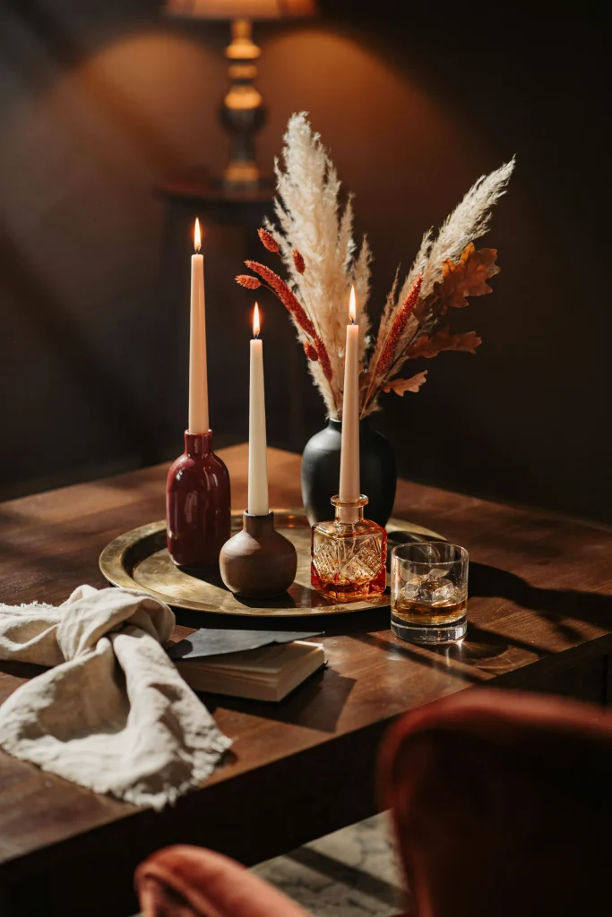 20 Fall Decorations for 2026 That Feel Truly Opulent 6 Rich Toned Candle Cluster