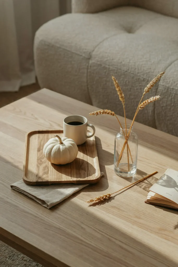 21 Minimalist Fall Decorations for a Calm 2026 Look 15 Rustic Wooden Trays