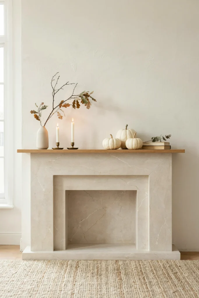 21 Minimalist Fall Decorations for a Calm 2026 Look 16 Simple Fall Mantel Styling