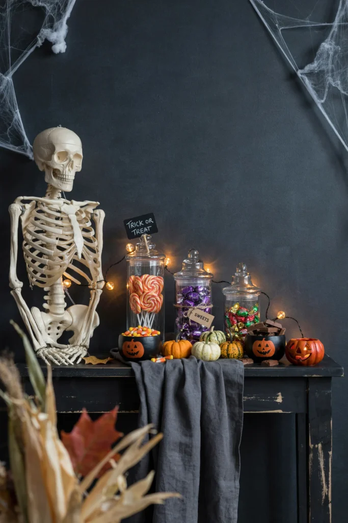 21 Skeleton Halloween Decor Ideas for a Chilling 2026 18 Skeleton Candy Station