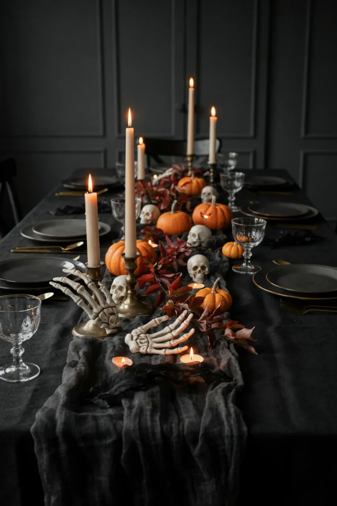 21 Skeleton Halloween Decor Ideas for a Chilling 2026 5 Skeleton Dining Table Setup