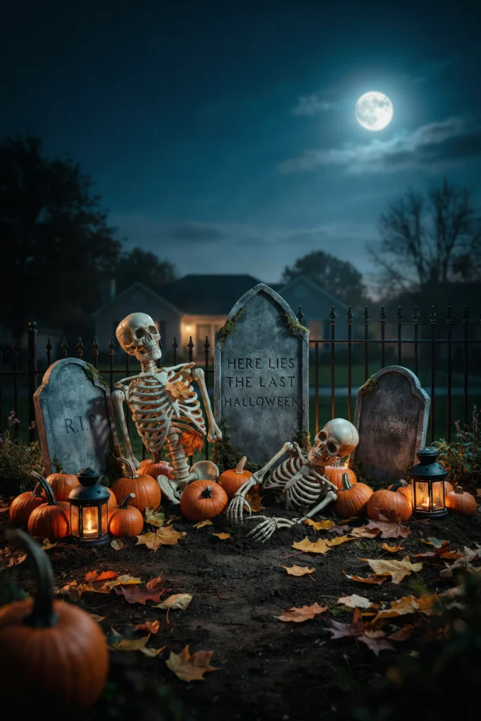 21 Skeleton Halloween Decor Ideas for a Chilling 2026 6 Skeleton Garden Graveyard