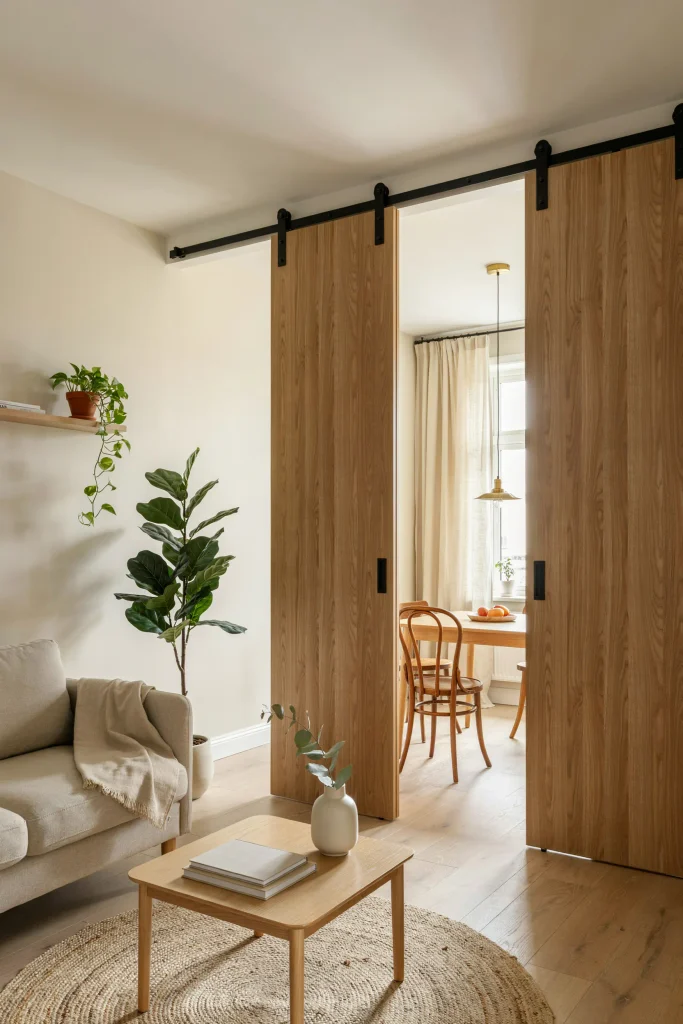 24 Room Divider Ideas That Transform Every Small Space 2 Sliding Wood Panels