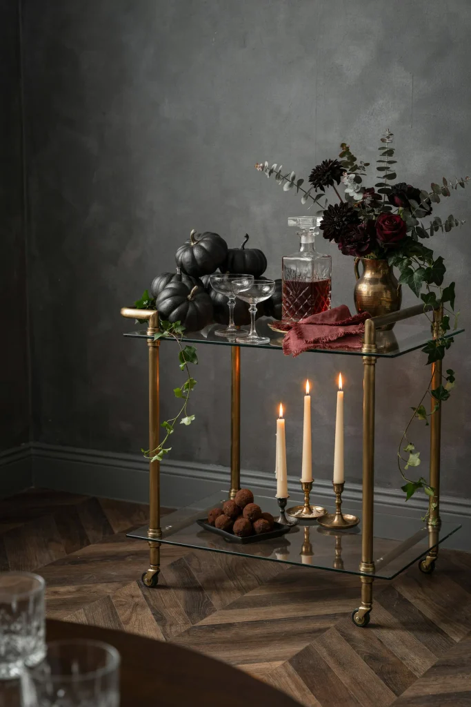 Smoked Glass Bar Cart