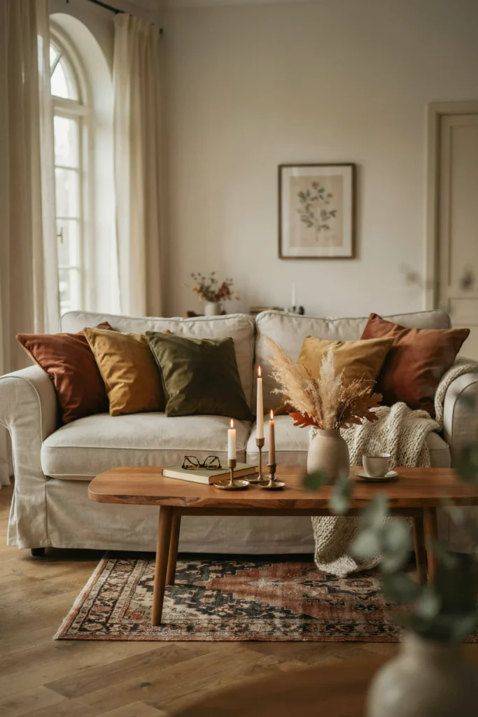 21 Elegant Fall Home Decor Ideas You'll Simply Adore 3 Velvet Accent Cushions