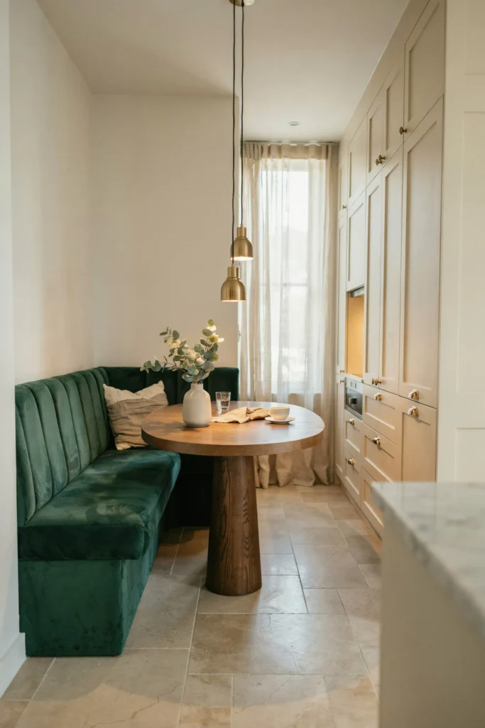 22 Small Kitchen Banquette Seating Ideas Worth Stealing 12 Velvet Jewel-Tone Banquette