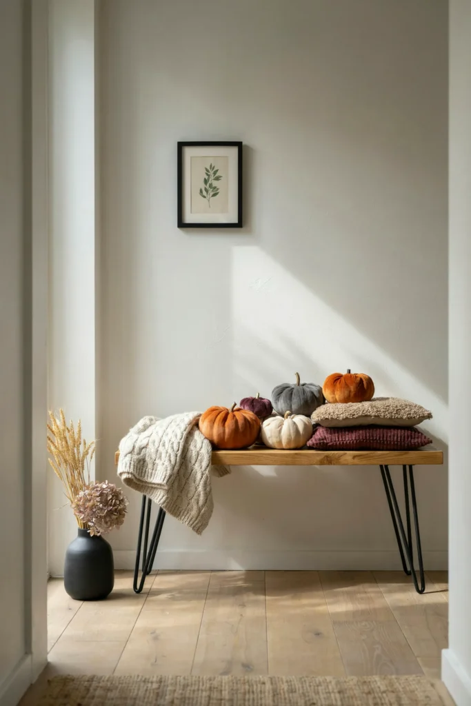 Velvet Pumpkin Bench
