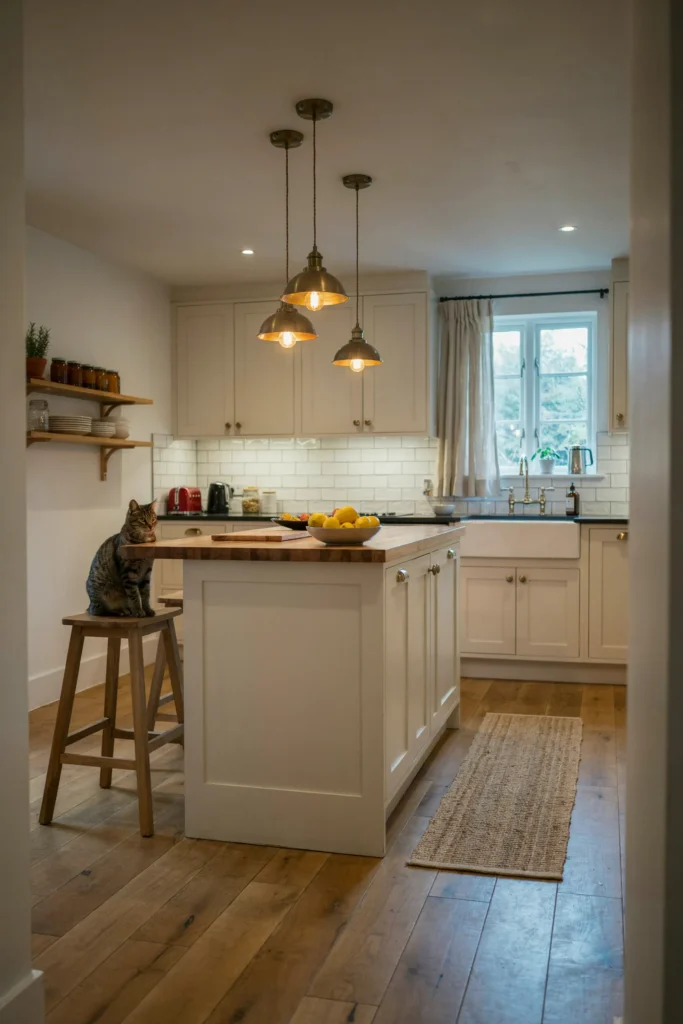 22 Farmhouse Kitchen Design Ideas for Warm, Cozy Charm 6 Vintage Pendant Lights